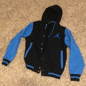 Blue Jordan button up hoodie size L